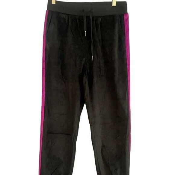 GoodTimesUSA Spot Jogger Pants Velvet black and purple size S sweatsuit bottom. - Picture 1 of 3